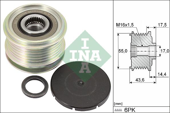 INA 535 0105 10 - Fulie, alternator parts5.com