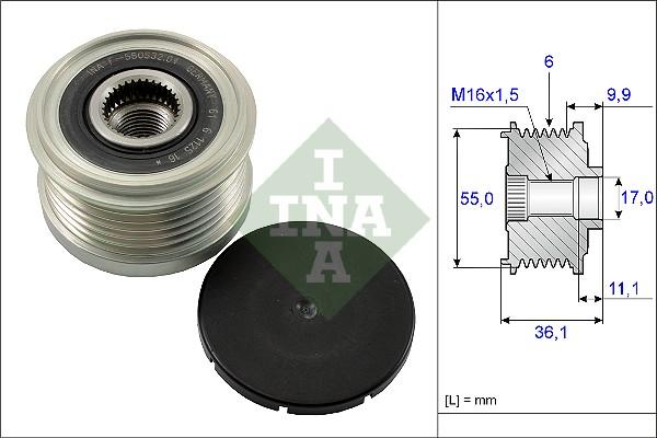 INA 535 0103 10 - Fulie, alternator parts5.com