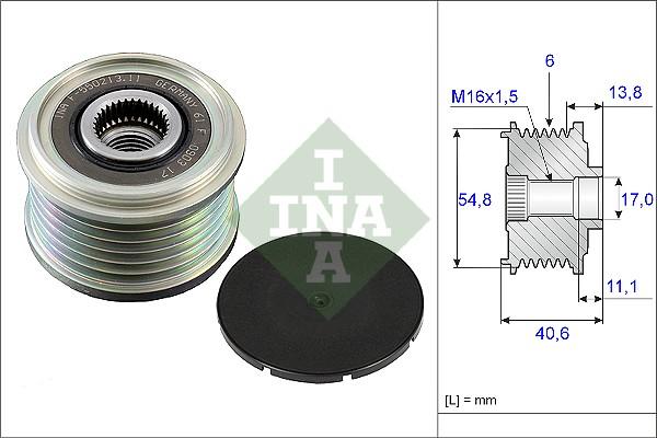 INA 535 0102 10 - Fulie, alternator parts5.com