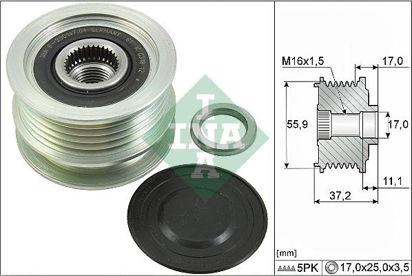 INA 535 0116 10 - Szíjtárcsa, generátor parts5.com