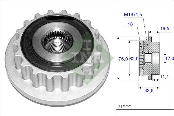 INA 535 0118 10 - Szíjtárcsa, generátor parts5.com