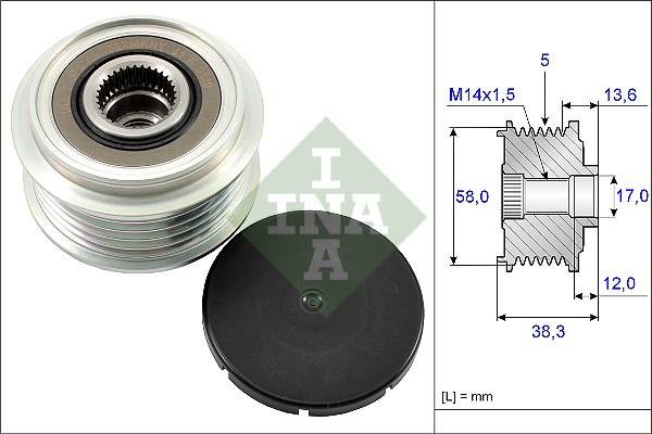 INA 535 0184 10 - Řemenice, generátor parts5.com