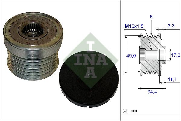 INA 535 0183 10 - Fulie, alternator parts5.com