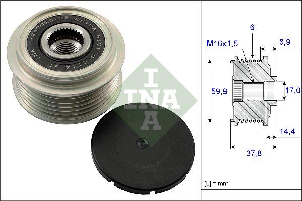 INA 535 0135 10 - Fulie, alternator parts5.com