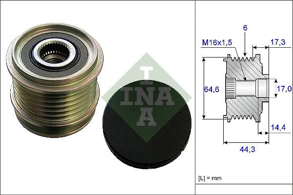 INA 535 0130 10 - Fulie, alternator parts5.com