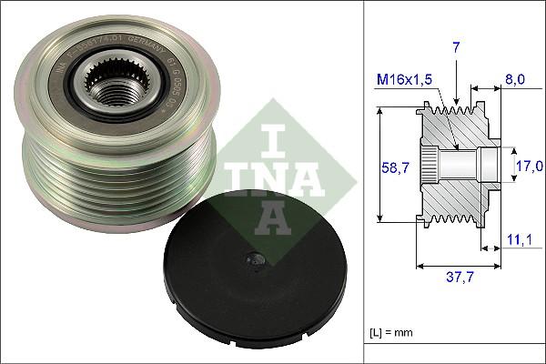 INA 535 0128 10 - Poulie, alternateur parts5.com