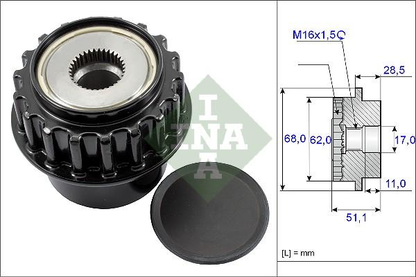 INA 535 0175 10 - Szíjtárcsa, generátor parts5.com