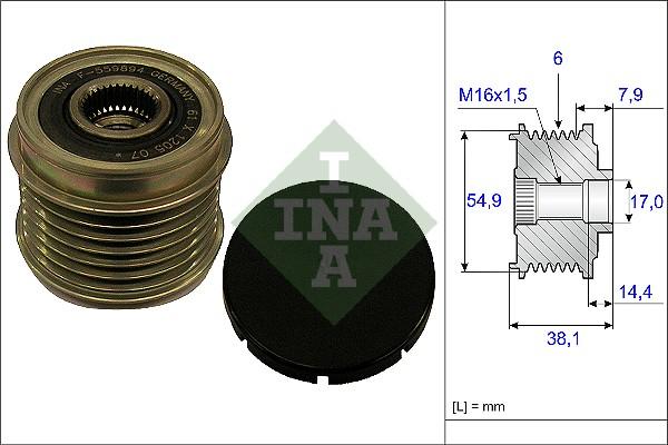 INA 535 0176 10 - Fulie, alternator parts5.com