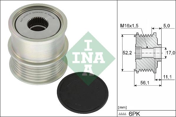 INA 535 0363 10 - Polea, alternador parts5.com