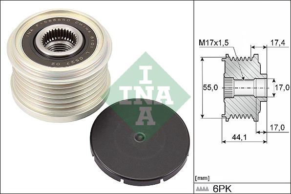 INA 535 0312 10 - Szíjtárcsa, generátor parts5.com