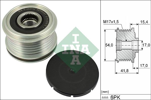 INA 535 0317 10 - Fulie, alternator parts5.com