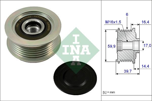 INA 535 0241 10 - Polea, alternador parts5.com