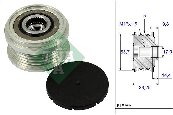 INA 535 0242 10 - Pulley, alternator, freewheel clutch parts5.com