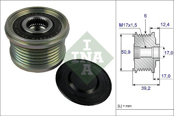 INA 535 0247 10 - Fulie, alternator parts5.com