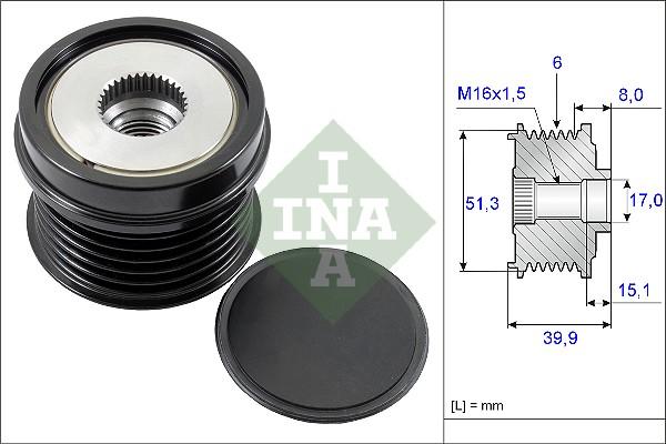 INA 535 0252 10 - Polea, alternador parts5.com