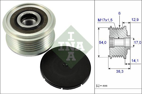 INA 535 0264 10 - Fulie, alternator parts5.com