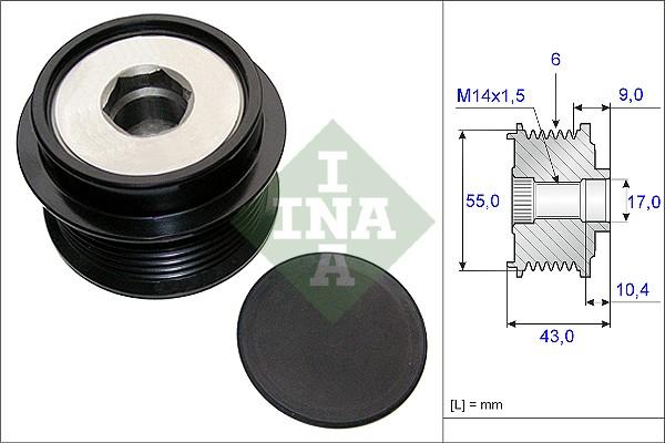 INA 535 0208 10 - Remenica alternátora parts5.com