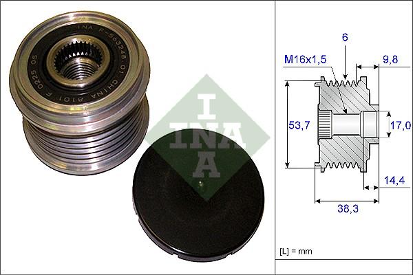 INA 535 0203 10 - Riemenscheibe, Generator parts5.com