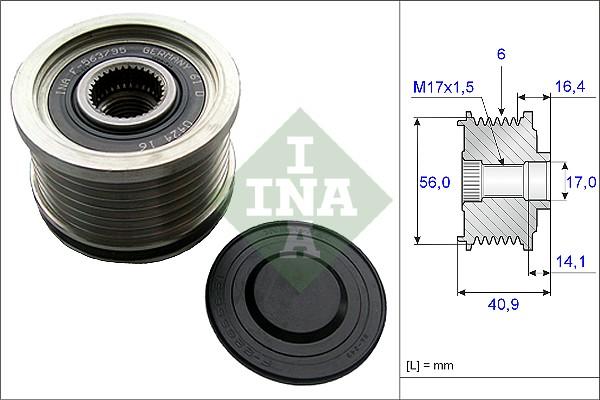 INA 535 0213 10 - Szíjtárcsa, generátor parts5.com