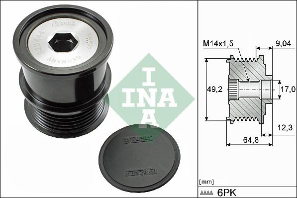 INA 535 0284 10 - Fulie, alternator parts5.com