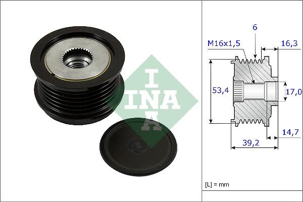 INA 535 0236 10 - Polea, alternador parts5.com