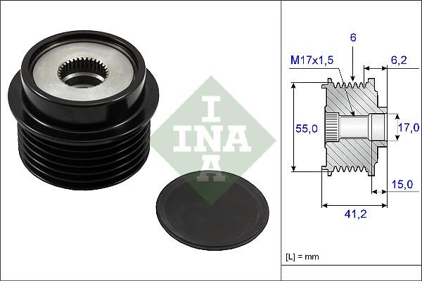 INA 535 0231 10 - Koło pasowe, alternator parts5.com