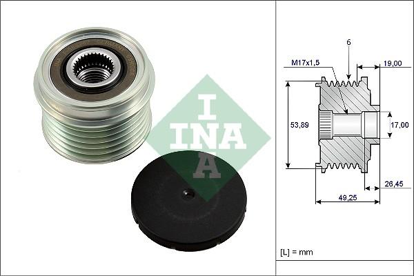 INA 535 0233 10 - Polea, alternador parts5.com