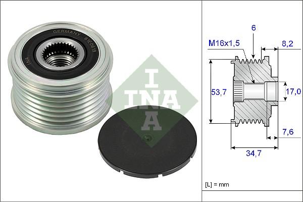 INA 535 0224 10 - Fulie, alternator parts5.com