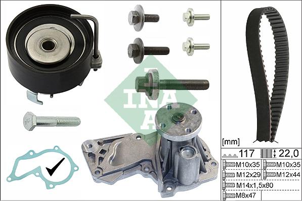 INA 530 0495 30 - Set pompa apa + curea dintata parts5.com