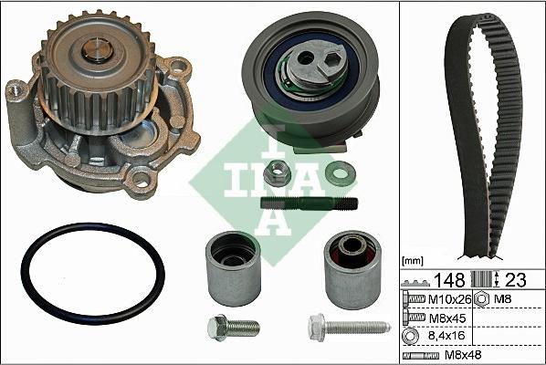 INA 530 0445 32 - Vízpumpa + fogasszíj készlet parts5.com