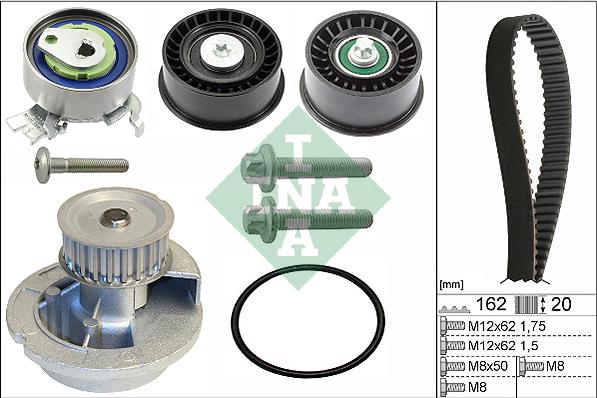 INA 530 0441 31 - Vízpumpa + fogasszíj készlet parts5.com