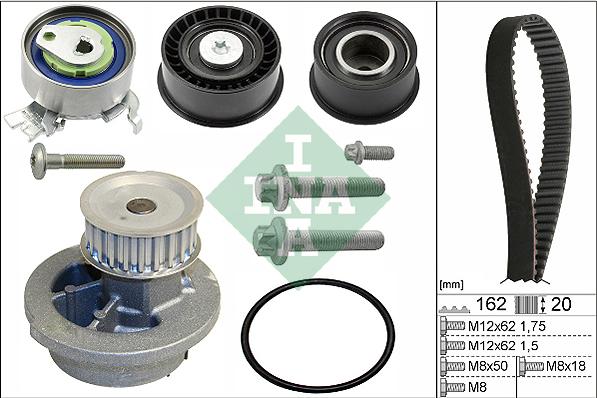 INA 530 0443 30 - Set pompa apa + curea dintata parts5.com