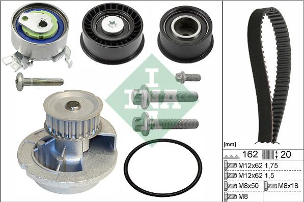 INA 530 0443 31 - Set pompa apa + curea dintata parts5.com