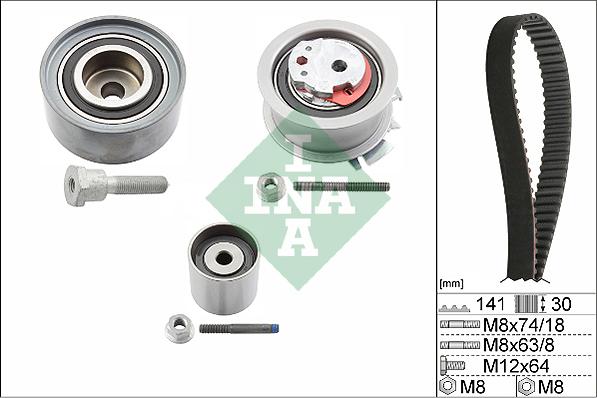 INA 530 0463 10 - Triger kayışı seti parts5.com