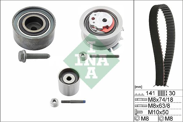 INA 530 0405 10 - Komplet (kit) zobatega jermena parts5.com