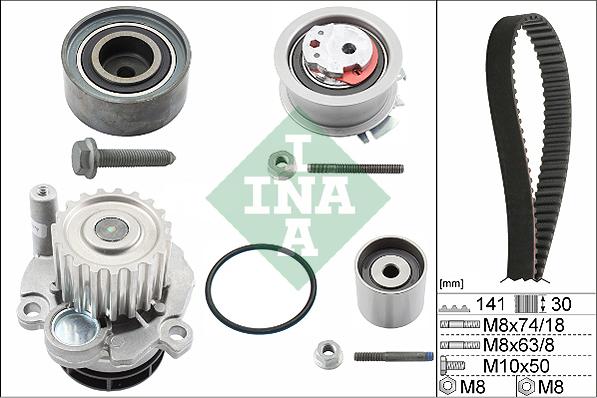 INA 530 0405 30 - Vízpumpa + fogasszíj készlet parts5.com