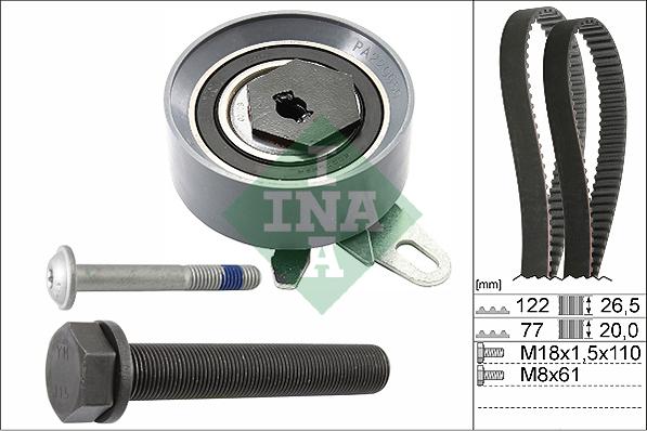 INA 530 0406 10 - Hammasrihma komplekt parts5.com