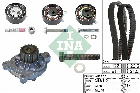 INA 530 0484 31 - Pumpa za vodu + komplet zupčastog kaiša parts5.com