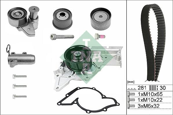 INA 530 0480 30 - Set pompa apa + curea dintata parts5.com