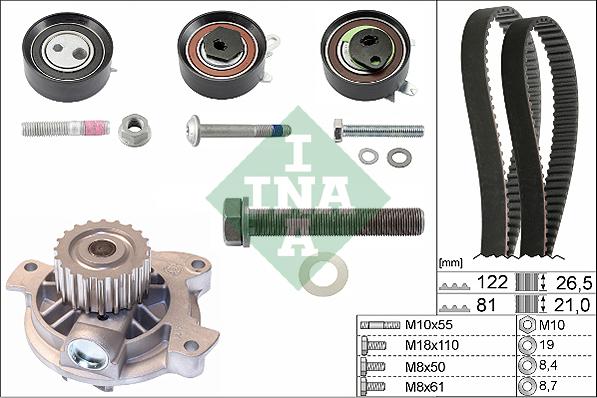 INA 530 0483 30 - Su pompası + Triger kayışı seti parts5.com