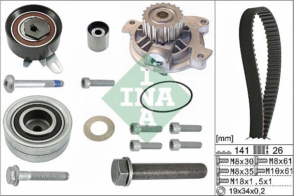 INA 530 0482 30 - Set pompa apa + curea dintata parts5.com