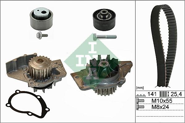 INA 530 0470 30 - Vízpumpa + fogasszíj készlet parts5.com