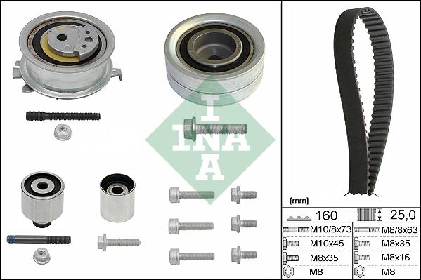 INA 530 0550 10 - Комплект ангренажен ремък parts5.com