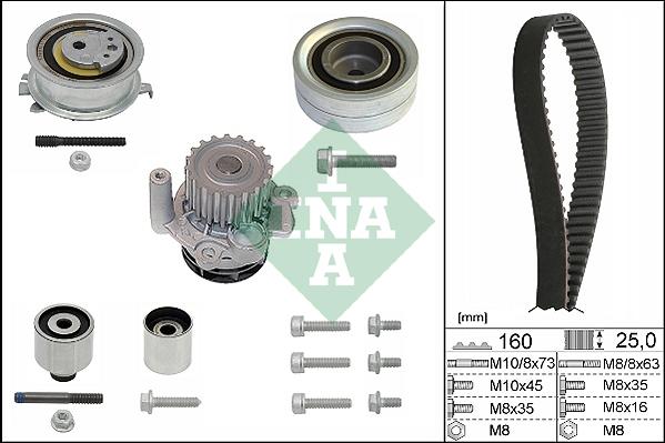 INA 530 0550 32 - Pompa wodna + zestaw paska rozrządu parts5.com