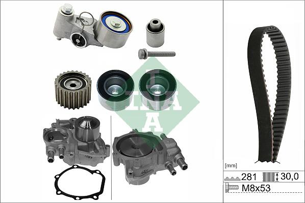 INA 530 0563 30 - Su pompası + Triger kayışı seti parts5.com