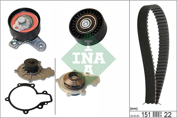 INA 530 0572 30 - Set pompa apa + curea dintata parts5.com