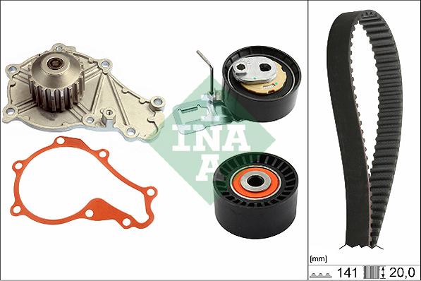 INA 530 0698 30 - Vízpumpa + fogasszíj készlet parts5.com