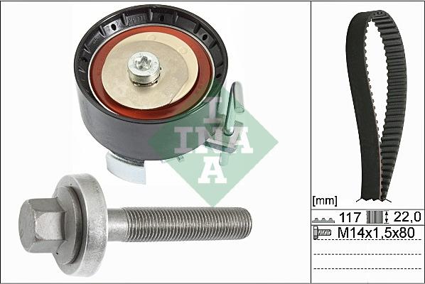 INA 530 0605 10 - Komplet (kit) zobatega jermena parts5.com