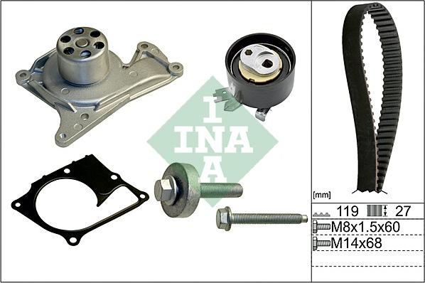 INA 530 0607 30 - Set pompa apa + curea dintata parts5.com