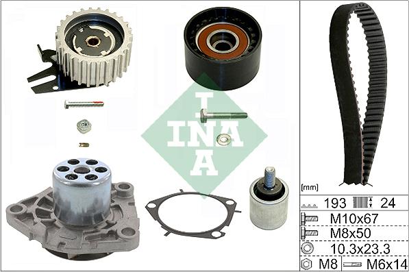 INA 530 0619 30 - Водна помпа+ к-кт ангренажен ремък parts5.com